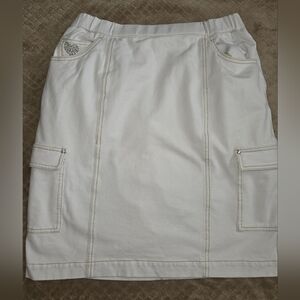 Quacker Factory DreamJeannes pullon skort, vintage,rhinestones, cargo, QVC Small